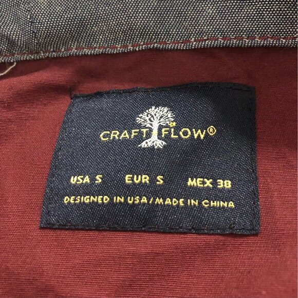 Craft + Flow Jacket Mens Small Burgundy Full Zip Hooded Jacket Snap Pockets New - Picture 4 of 8